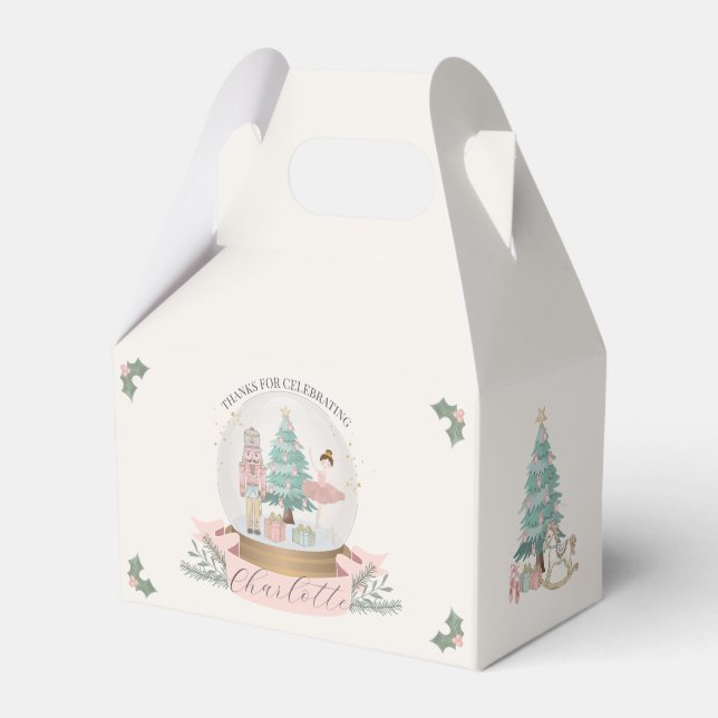 Pink Nutcracker Christmas birthday party december Favour Box (Front Side)