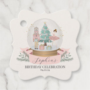 pink nutcracker christmas birthday party favour ta tags