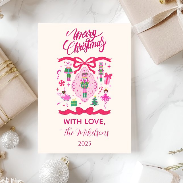 Pink Nutcracker Christmas Holiday Card (Creator Uploaded)