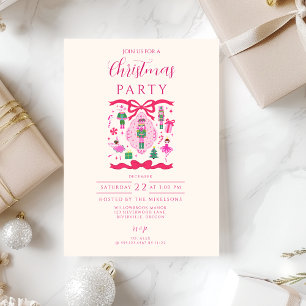 Pink Nutcracker Christmas Invitation