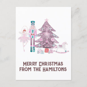 Pink Nutcracker Christmas  Postcard