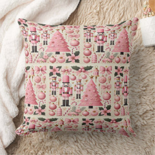 Pink Nutcracker Christmas Tree Cushion