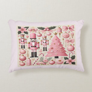 Pink Nutcracker Christmas Tree  Decorative Cushion