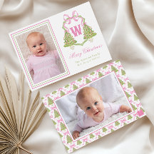 Pink Nutcracker Christmas Tree Monogram Crest