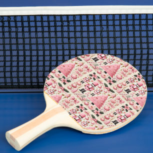 Pink Nutcracker Christmas Tree  Ping Pong Paddle