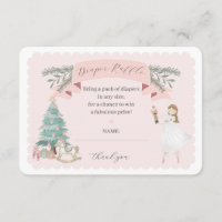 pink nutcracker diaper raffle baby shower insert