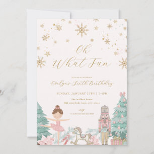 Pink Nutcracker Oh What Fun Birthday Invite