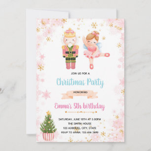 Pink nutcracker party invitation