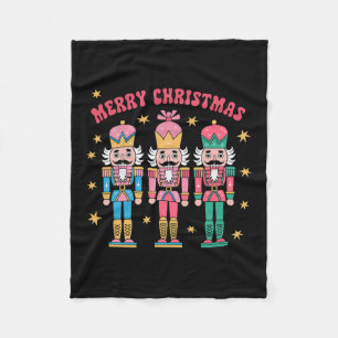 Pink Nutcracker Squad Pink Christmas Ballet Xmas W Fleece Blanket