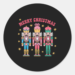 Pink Nutcracker Squad Pink Christmas Byllet Xmas W Classic Round Sticker