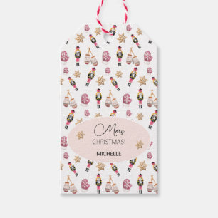 Pink Nutcracker Sugar Land Watercolor Personalised Gift Tags