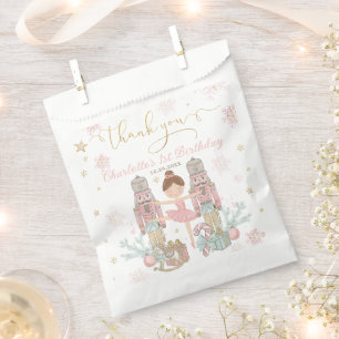 Pink Nutcracker Winter Onederland 1st Birthday Favour Bags