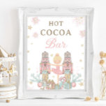Pink Nutcracker Winter Onederland Hot Cocoa Bar Poster<br><div class="desc">Personalise this sweet pink winter onederland first birthday party hot cocoa bar sign board easily and quickly, simply press the Edit Using Design Tool button to further re-arrange and format the style and placement of the text.  Featuring whimsical characters from the Nutcracker in sweet pastel colours. Perfect for your little...</div>