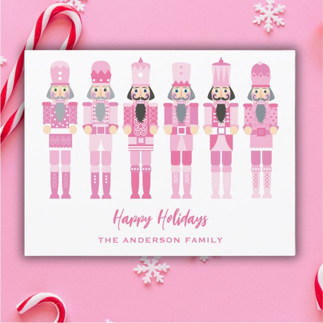 PINK NUTCRACKERS CHRISTMAS  POSTCARD (Creator Uploaded)