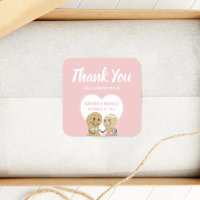 Pink Nuts About Each Other Cute Wedding Thank You