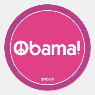 Pink Obama for Peace Sticker