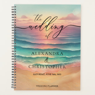 Pink Ocean Beach Cute Signature Summer Green Sun Planner