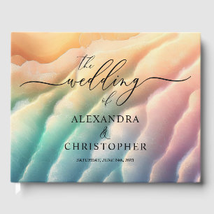 Pink Ocean Beach Cute Signature Summer Sun Guest Book