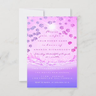 Pink Ocean Bridal Sweet 16th Floral Confetti Waves Invitation