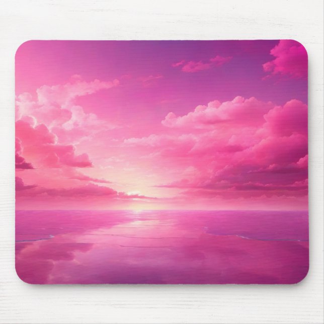 Pink Ocean Sunset Mouse Mat (Front)