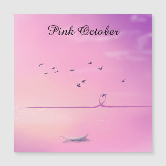 Pink October Pastel Art Magnetic Card