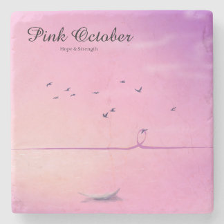 Pink October Pastel Art Stone Coaster