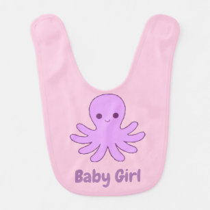 Pink Octopus Baby Girl Bib