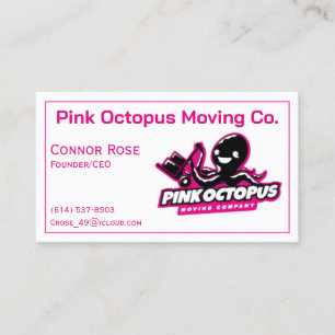 Pink Octopus Customizable Business Card