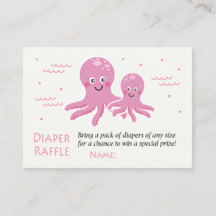 Pink Octopus Diaper Raffle Tickets