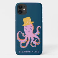 Pink Octopus Quirky Dancing Animal Personalised