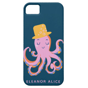 Pink Octopus Quirky Dancing Animal Personalised Barely There iPhone 5 Case
