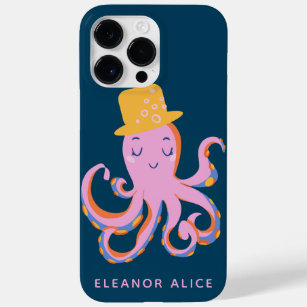 Pink Octopus Quirky Dancing Animal Personalised Case-Mate iPhone 14 Pro Max Case