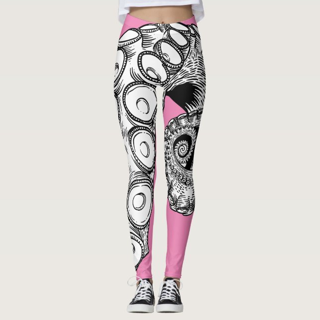 Pink Octopus Tentacle  Leggings  (Front)