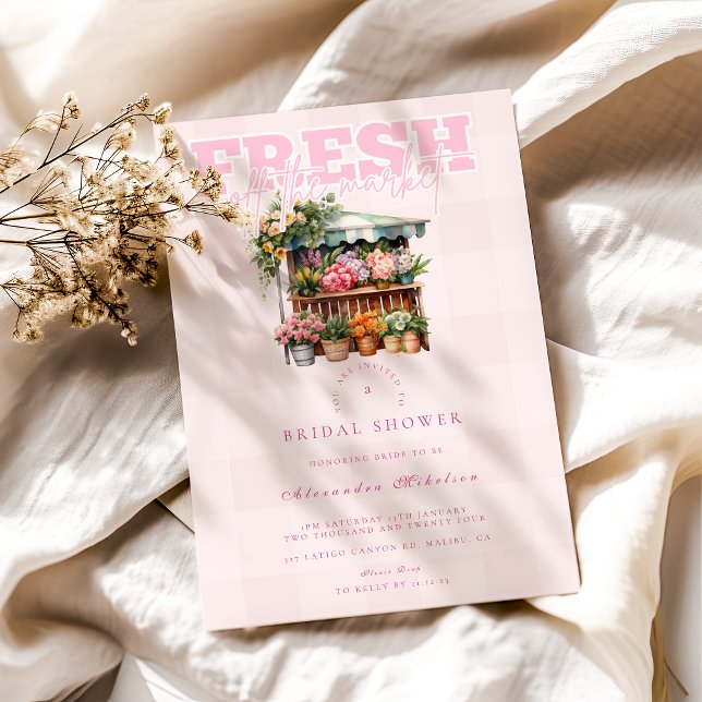Pink Off the Market Bridal Shower Invitation (Creator Uploaded)