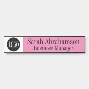 Pink Office Door Sign Long 10" Name Plate