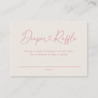 Pink Oh Baby Heart Calligraphy Diaper Raffle