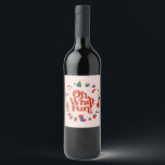 Pink Oh What Fun Christmas Birthday Party Wine Label<br><div class="desc">Oh What Fun! This pink Christmas collection is the perfect way to celebrate your little one's birthday in style during the magical holiday season! This printable template package is designed to make your child's winter birthday party unforgettable.</div>