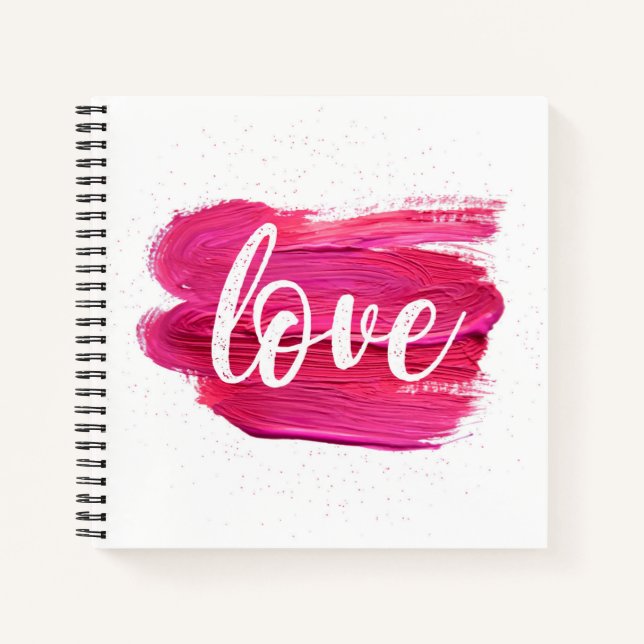 Pink Oil Paint Love quote design modern minimal Notebook (Front)