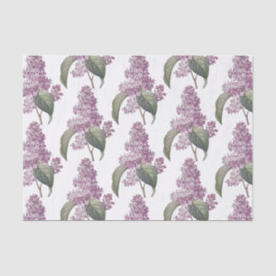 Pink Old Fashioned Lilac Floral Print Decoupage Tissue Paper