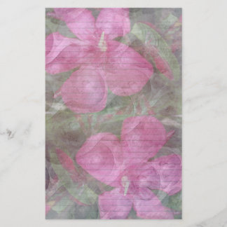 Pink Oleander 2 stationery - optional lines