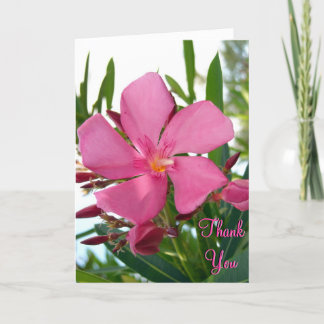 Pink Oleander Thank You Card