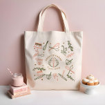 Pink & Olive Green Baking & Cooking Utensil Bakery Tote Bag<br><div class="desc">Modern and chic bakery tote design features an assortment of our hand-drawn cooking and baking utensils (whisk, piping bag, pastry bag, stand mixer, spoon & rolling pin) The utensils are arranged around the tote bag. A beautiful colour palette of blush pink and olive green shades create this modern, chic bakery...</div>