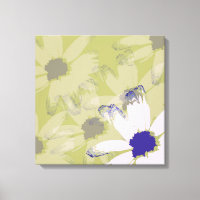 Pink Olive Green Daisy Floral Art