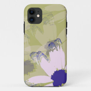 Pink Olive Green Daisy Floral Art iPhone 11 Case