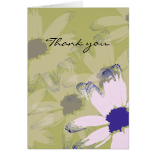 Pink Olive Green Floral Thank You