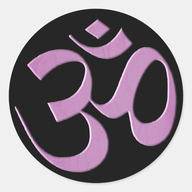 Pink Om  Classic Round Sticker (Front)