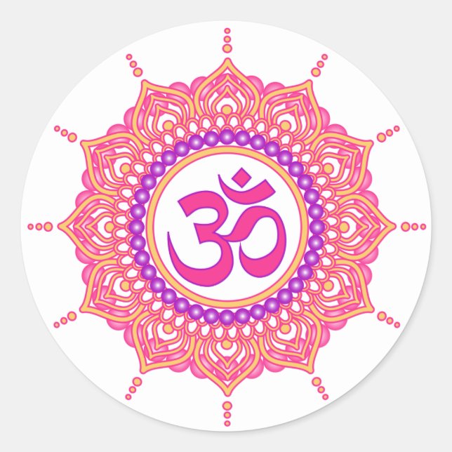 Pink om mandala sticker (Front)