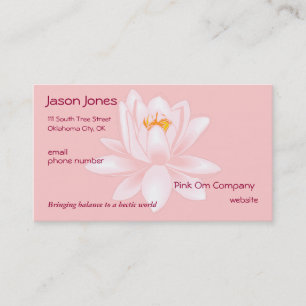 Pink OM symbol business card