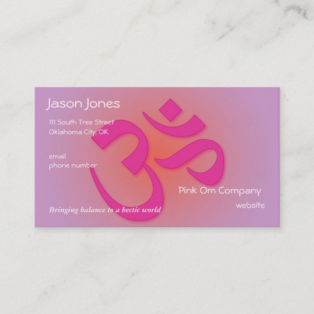 Pink OM symbol business card (Front)