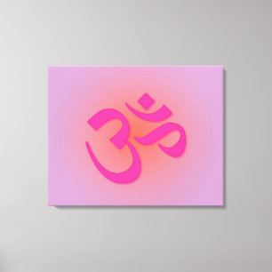 Pink Om Symbol Canvas Print